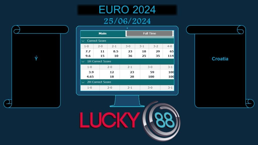 LUCKY88 Ý vs Croatia , Soi kèo bóng đá hôm nay 25/06/2024, EURO 2024