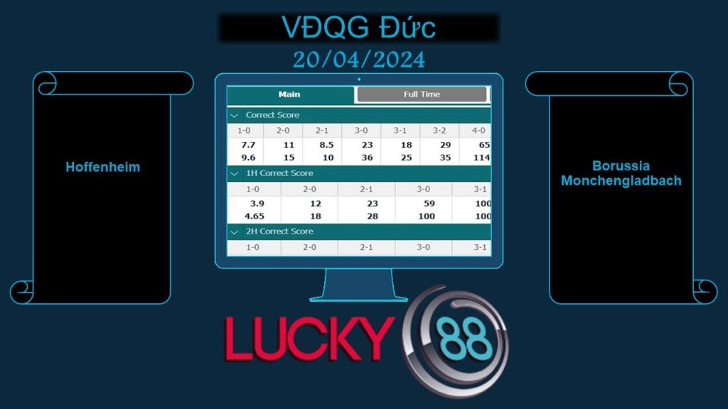 LUCKY88 Hoffenheim vs Borussia Monchengladbach, Soi kèo bóng đá hôm nay 20/04/2024, VĐQG Đức